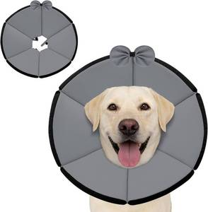 lot 40069 image: MAXFUT Soft Dog Cone Collar,Foam Cone for Dogs to Stop Licking After Surgery,Non Inflatable Dog Donut Cone (Grey, XXL)