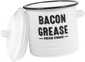 lot 40071 image: ABOOFAN Vintage Enamel Pot Lid Multi-functional Container for Soup Sauces and Bacon Grease Practical Kitchen Storage for Home Cooking