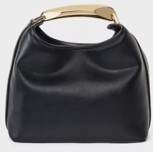 lot 40075 image: Mini Slouchy Handbag - A New Day  Black Magnetic Closure, Metal Handle, Shell, Structured Design