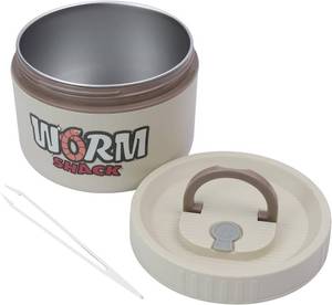 lot 40080 image: Fishing Bait Container, Insulated Stainless Steel, Live Bait Storage, Worm Storage Box, Nightcrawler Box, Bait Tank, Compact and Durable,Small and Portable, Keeps Bait Fresh and Alive