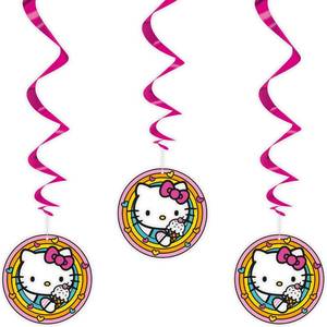 lot 40088 image: Unique Hello Kitty Hanging Swirl Decorations, 3 Count, Events and Party Supplies
