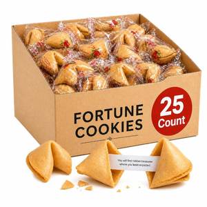 lot 40503 image: Fortune Cookies, 25 Pack  Individually Wrapped, For Christmas, Parties, Weddings, Events, Celebrations, Fun Fortunes