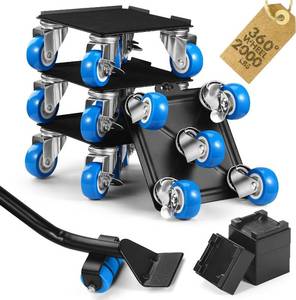 lot 40528 image: Heavy Duty Furniture Moving Tool Set, Supports up to 2000 Pounds, 5 Wheel Metal Furniture Mover, Furniture Dolly, Appliance Furniture Sliders with Wheels, Furniture Lifter Tool (Blue, 6.5 x6.5)