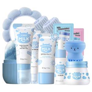 lot 40533 image: Evolvique Milk Skincare Set for Women & Girls 10-12 - Facial Skin Care Kit with Sunscreen, Serum, Toner, Eye Cream, Ice Roller - Mothers Day Gift