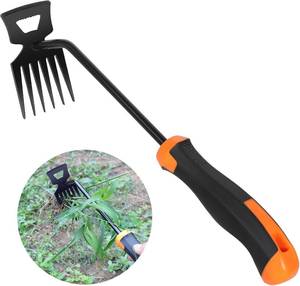 lot 40093 image: LOT OF FOUR Weed Remover Tool,Garden Weeder Tool,New Manganese Steel Gardening Weeding Tools,for Hand Weeder for Vegetable Gardening Backyard Farm Planting &amp Uprooting Weeding Tool(Rubber Handle)