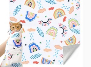 lot 40103 image: Cat Grooming Wrap for Cutting Nails Self-Adhesive Soft Polyester Fabric Swaddle Wrap for Cats Anti-Scratch Anti-Escape Restraint for Nail Clipping Pet Cleaning and Beauty