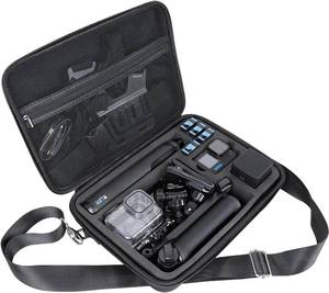 lot 40110 image: Pellking Large Carrying Surface-Waterproof Case for GoPro 13,12,11,10 Camera,Hard Shell Bag with EVA Liner Compatible for GoPro hero 13,with Fully Customizable Interior Carry Handle and Carabiner Loop