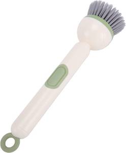 lot 40141 image: Focket Dish Brush, Ergonomic Handle Adjustable Angle Liquid Soap Dispenser Dish Scrubber, Rotating Kitchen Brush with Non Slip Grip for Cookware Pans Bottles Countertops (Green)