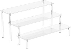 lot 40150 image: Acrylic Display Risers, 3 Tier Perfume Organizer, Clear Cupcake Stand  Large Shelf Risers for Figures, Dessert Shelves for Party, Display Holder for Decoration and Organizer