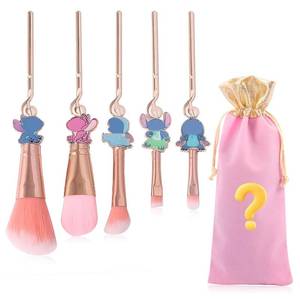 lot 40155 image: Cute Cartoon Girl-Themed 5-Piece Makeup Brush Set   Premium Synthetic Bristles for Foundation, Blending, Face Powder, Blush, Concealer & Eye Shadow