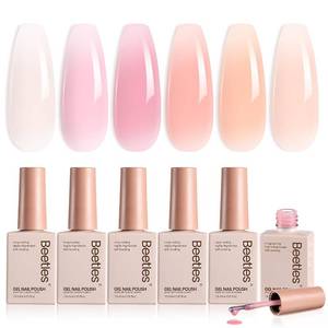 lot 40163 image: Beetles Jelly Gel Nail Polish Set - Ballet Dress Gel Polish, 6 Colors Milky Pink Nude Pink Sheer Gel Nail Kit