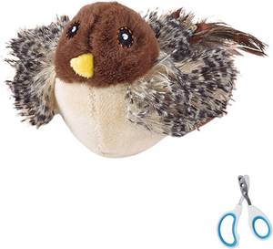 lot 40166 image: 4 Pack Chirping Bird Cat Toys for Indoor Cats,Automatic Chirping Bird Cat Toy Squeaky with Feather Tail, Kitten Toys Automatic Cat Toy,Melody Chaser Toy Bird,For Bored Indoor Cats (Sparrow, Cant slap)