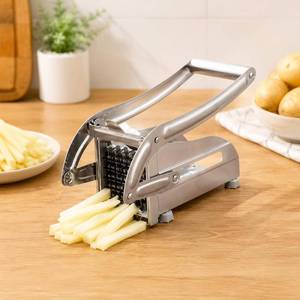 lot 40170 image: French Fry Cutter for Potatoes, 64 & 36 Hole Potato Cutter for Fries with Heavy Duty Blades, Stainless Steel French Fry Cutter for Home Kitchen & Restaurant
