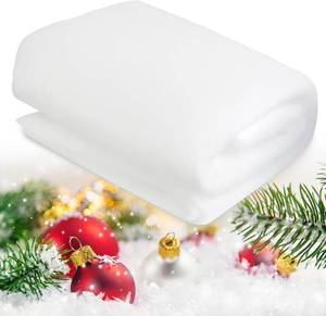 lot 40342 image: Christmas Snow Blanket - 2.6ft x 7.8ft - Artificial Snow Blankets for Christmas Decorating - White Soft Fluffy Fake Snow Cover for Creating a Winter Wonderland Village Crafts Backdrop (C1Pc White)