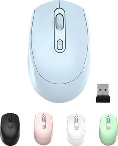 lot 40354 image: ONE-UP Wireless Mouse, 2.4G, Silent, USB Nano Receiver for Laptop, Chromebook, PC, Mac, Windows and School Work (Blue)