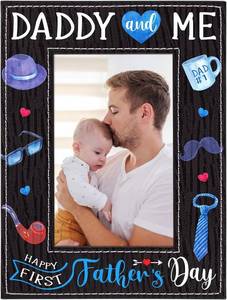 lot 40362 image: WaaHome First Fathers Day Picture Frame for New Dad - Dad to Be Gifts Happy 1st Fathers Day Gift for First Time, Expectant, New Dad from Daughter Son, 4x6 Daddy and Baby Picture Frame Nursery Decor