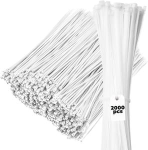 lot 40375 image: Bolt Dropper White Zip Ties - 50 lbs Tensile Strength - Self-Locking Premium Nylon Cable Ties Wraps for Indoor and Outdoor - Wire Management and Secure Items - Zip Ties Heavy Duty - 11 - 2000 Pack