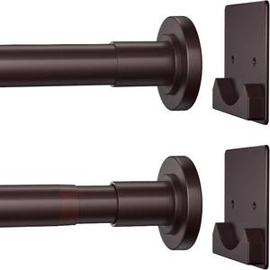 lot 40379 image: CorkLatta Matte Bronze Shower Curtain Rod,1 Inch Diameter Stainless Steel Adjustable Spring Tension Rod