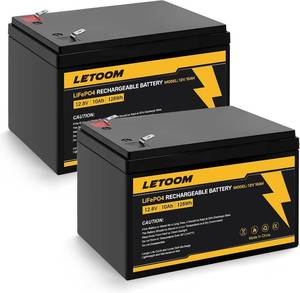 lot 40551 image: 12V 10Ah LiFePO4 Battery 2000 Deep Cycle Rechargeable Lithium Battery Power Solution for UPS, Compatible for Razor e200e200se225e300mx350, Power Wheels, Fish Finder with 10A BMS (2 Pack)