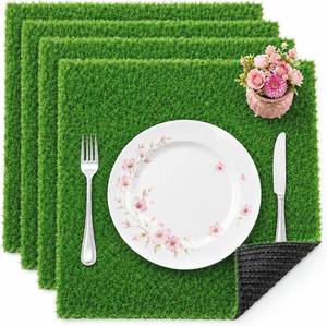 lot 40561 image: Artificial Grass Patch 6x6 Inch,6Pack Realistic Synthetic Turf  With Drainage Holes,0.35 Inch Synthetic Garden Grass Tiles Faux Grass Rug For Crafts Patio Wall Decor