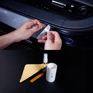 lot 40562 image: Car Door Sill Protector, 4 Pcs Clear PPF Paint Protection Film Kit, Universal Door Entry Edge Guard & Scuff Plate Protector, Invisible Anti-Scratch Door Step Wrap for Cars, SUV, Trucks