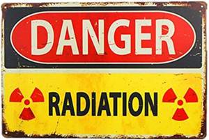 lot 40563 image: Danger Tin Sign Warning Plaque Radiation Area Industrial Metal Wall Art for Garage Lab Sci-Fi Room Decor 8x12Inches(14T08)