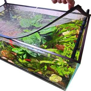 lot 40564 image: Magnetic Aquarium lid Fish Tank Hood top Cover Anti-Jumping net Cover mesh to Protect Fishs Jumping Out of Fishes Tank Hoods