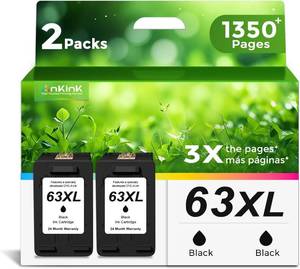 lot 40568 image: Ankink 63XL Black Ink Cartridges Replacement for HP 63 XL HP63XL (2-Pack)  Work with HP63 3830 4650 4652 4655 5200 5252 5255 5258 4520 4512 1112 2132 3630 3632 3631 2130 4510 4654 Printers 2 BK