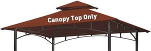 lot 40570 image: Grill Gazebo Replacement Canopy Roof, 5 x 8 Outdoor BBQ Gazebo Canopy Top Cover, Double Tired Grill Shelter Cover with Durable Polyester Fabric, Fit for Model L-GG001PST-F, Burgundy