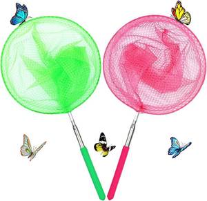 lot 40576 image: Outdoor Exploration Telescopic Bug-Catching Nets, Fishing Nets, Butterfly Nets for Childrens Outdoor Exploration, Nature Exploration Toys (2 Pack)