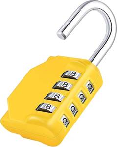 lot 40592 image: ZHEGE Combination Lock, 4 Digit Combination Padlock Outdoor (Yellow)  School Lock, Gym Lock