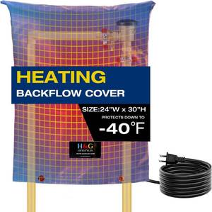 lot 40648 image: H&G Lifestyles Heated Backflow Cover for Winter,Sprinkler Covers with Heating Pads, Water Pipe Insulation -40F,Waterproof Winterrpoof Sunprotection Oxford Cloth Fabric 24 W x 30 H