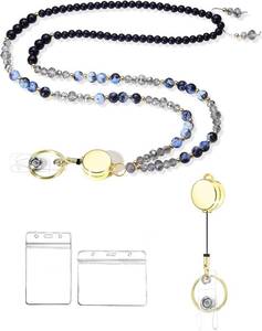 lot 20195 image: Teacher Lanyard for Id Badges and Keys,Retractable Beaded Cute Lanyards for Women Card Badge Holder