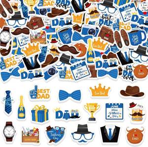 lot 21382 image: 300Pcs Fathers Day Foam Stickers, Cute Beard Tie Dad Foam Sticker Self Adhesive Fathers Day Stickers for Fathers Day DIY Arts Crafts Party Favors School Activity Reward