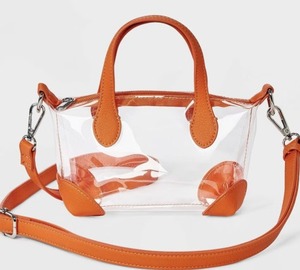 lot 21385 image: Game Day Clear Pouchette Crossbody Bag - Wild Fable  Orange