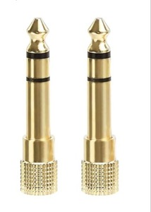 lot 21392 image: Amazon Basics Gold-Plated 6.35mm 14 Male to 3.5mm 18 Female Stereo Jack Adapter for Headphones, 2-Pack