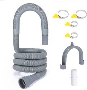 lot 21397 image: PinkCross Universal Washing Machine Drain Hose Extension, Flexible Washer & Dishwasher Hose, Portable Sink & Dehumidifier Pipe, Corrugated Plastic Hose with Clamp(10ft)
