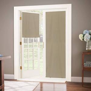 lot 26489 image: LazBlinds 100% Blackout Door Curtain, 26x68, Beige, 1 Panel  No tools No Drill Cordless Blinds for Windows, Thermal Insulated UV Protection Privacy Window Curtains