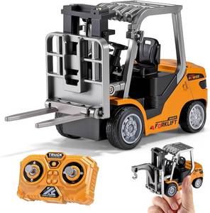 lot 27300 image: duturpo 164 RC Forklift Toy, Mini Remote Control Forklift Truck  Metal Construction, Lights & Sounds, 2 in 1 Lift Fork & Hook, For Adults Boys Girls Kids