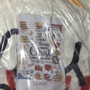 lot 27304 image: CHRISTIAN THROW BLANKET 50X60 I CAN DO ALL THINGS THROUGH CHRIST BLANKET