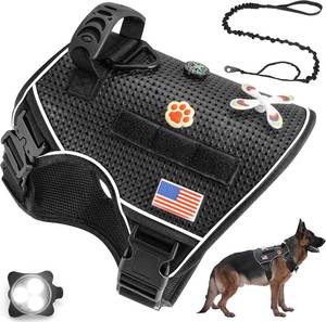 lot 27315 image: Tactical Dog Vest and Leash Set Dog Vest with Handle No Pull Dog Harness