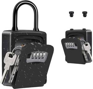 lot 27322 image: ZHEGE Lock Box, 4 Digit Combination Key Storage Lock Box for Door (Black)  Ideal for House, Hotels, Realtors, Contractors