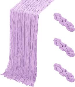 lot 45010 image: 3 Pack Lavender Cheesecloth Table Runner, 17 x 108 Inch, Gauze Cheese Cloth Table Runner Rustic Sheer Runner for Wedding Birthday Party Baby Shower Table Decor(Lavender)