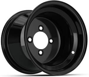 lot 45028 image: Matte Black Steel Golf Cart Wheel  10x7  35 Offset  4x101.6mm Bolt Pattern