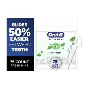 lot 45032 image: Oral-B Burst of Scope Dental Floss Picks, Fresh Mint, 75 ct