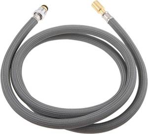 lot 45033 image: 59 Nylon Braided Pull Out Faucet Hose Brass Fittings Compatible with Delta  TEENGSE Kink-Free PEX Inner Tube, Replaces RP50390 RP62057 RP74608, Tool-Free Installation, Leak-Proof Brass Connectors