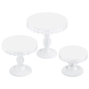lot 103 image: 3-Piece Cake Stand Set with Lace Trim&nbsp