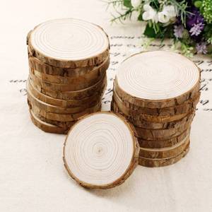 lot 119 image: Fuyit Predrilled Wood Slices Rustic &amp Plain DIY Craft Ornament&nbsp