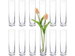 lot 121 image: Set of 5 Clear flower vases&nbsp