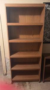 lot 111 image: 5-Shelf Bookcase with Wood Frame and Adjustable Shelves